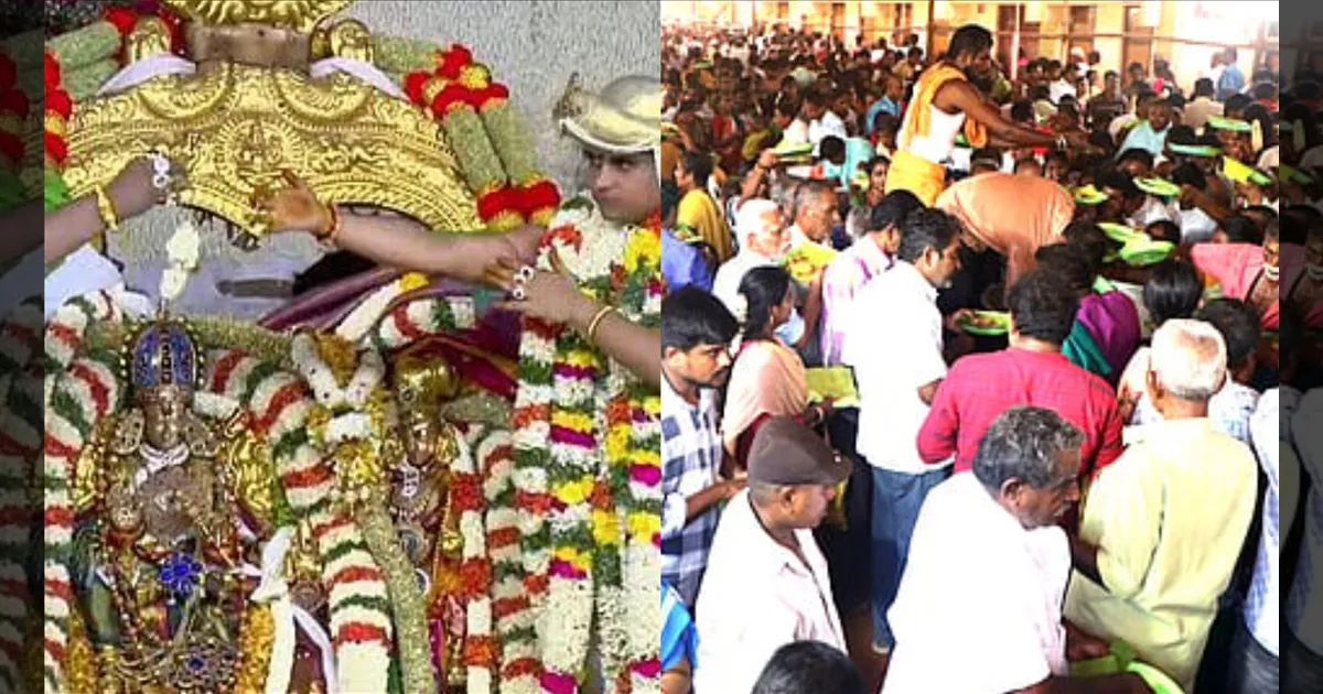 மீனாட்சி - சுந்தரேஸ்வரர் திருக்கல்யாணம்..! பக்தர்களுக்கு தடபுடல் விருந்து..!