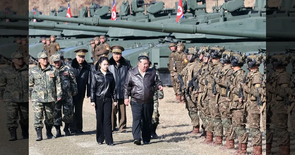 மகளுக்கு ராணுவ பயிற்சி! மாஸ் கட்டிய வடகொரிய அதிபர்! போரில் பயன்படுத்தப்படும் டேங்கரில் மகளுடன் கிம் ஜாங் உன்!