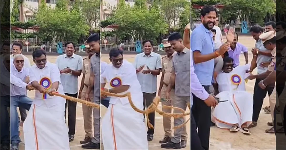 கயிறு அறுந்ததும் தரையில் விழுந்த அமைச்சர் லோகேஷ் தமிழ்ச்செல்வன்... சேலம் விளையாட்டு விழாவில் பரபரப்பு!