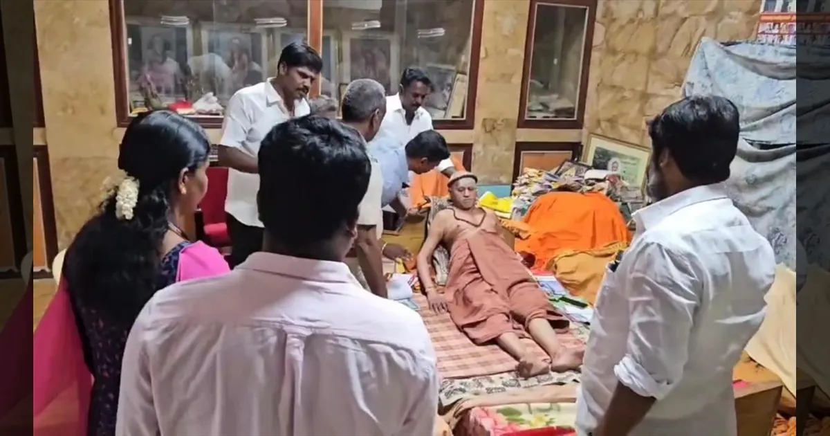 கொலை முயற்சி வழக்கு!! படுத்துக்கிடந்த மதுரை ஆதினத்தை  எழுப்பி விசாரித்த போலீஸ்..