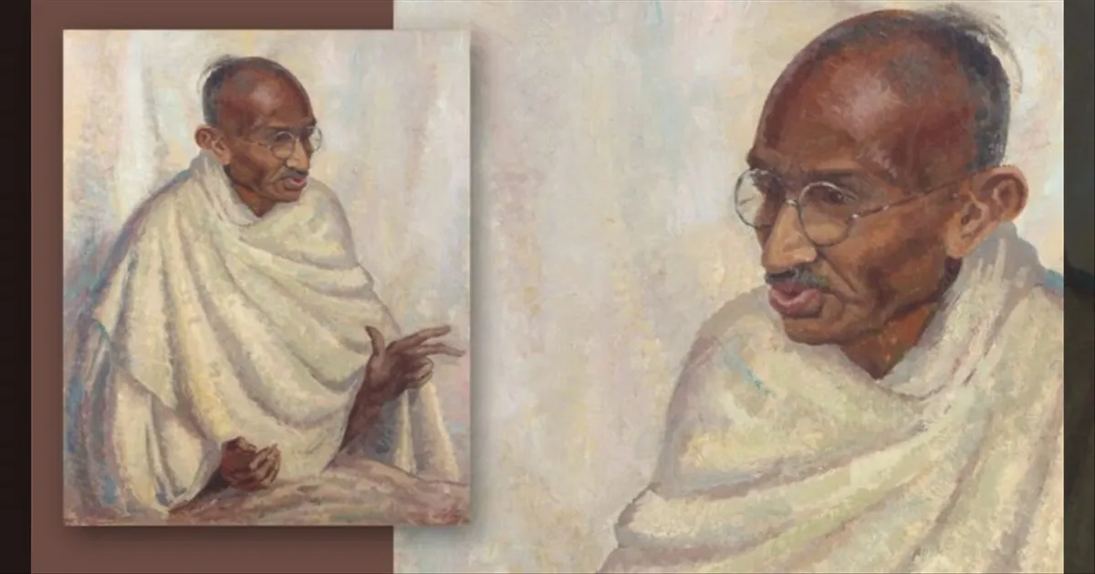 மகாத்மா காந்தியே மாடலாக மாறிய மிக அரிய ஓவியம்!! ஏலத்தில் தாறுமாறாக ஜெட் வேகத்தில் ஏறிய ரேட்..!