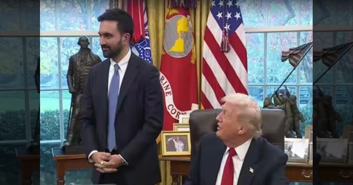 மோதலுக்கு முற்றுப்புள்ளி வச்சாச்சு!! இந்திய வம்சாவளி மேயர் மம்தானி -  அதிபர் டிரம்ப்  சந்திப்பு!