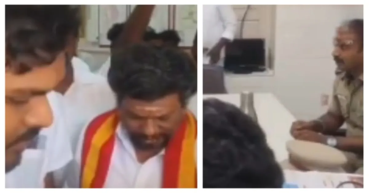 அங்கேயும் நுழைச்சிட்டீங்களா?... காவல்நிலையத்திற்குள் ரீல்ஸ் எடுத்த தவெகவினர்... கடும் ஆத்திரத்தில் மக்கள்...!