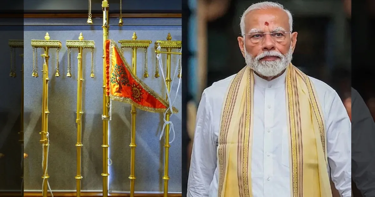 PM Modi Hoists Saffron Dharma Dhwaj on Ayodhya Ram Temple Spire – Historic Flag Ceremony Amid Chants & Devotion!