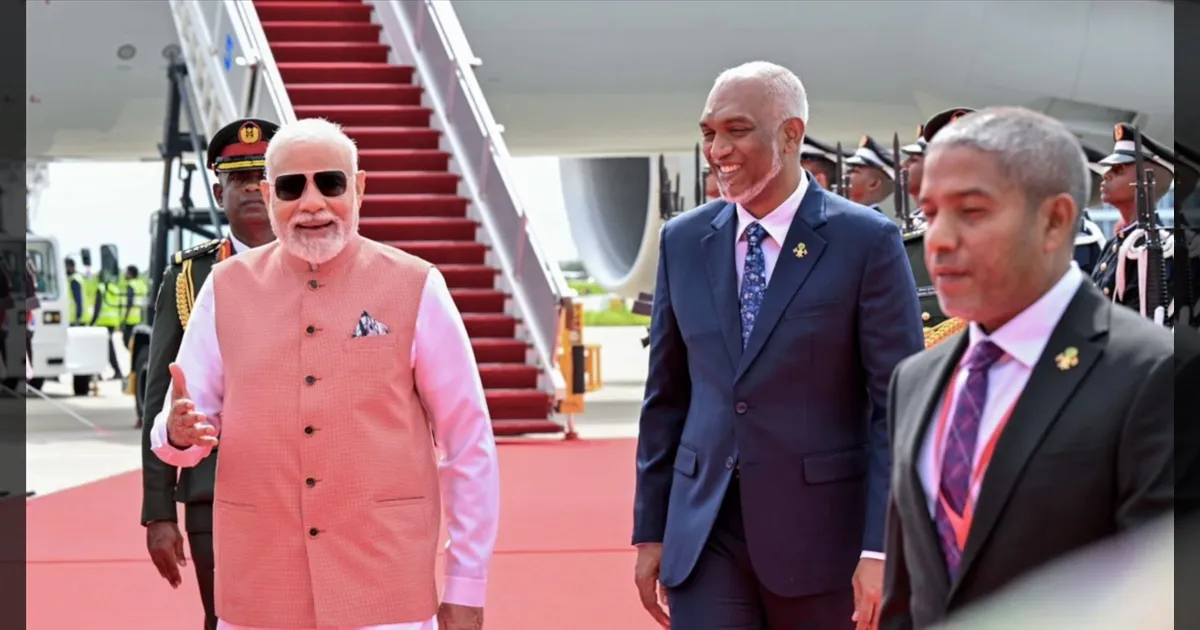 pm narendra modi arrives in male maldives on a two day official visit