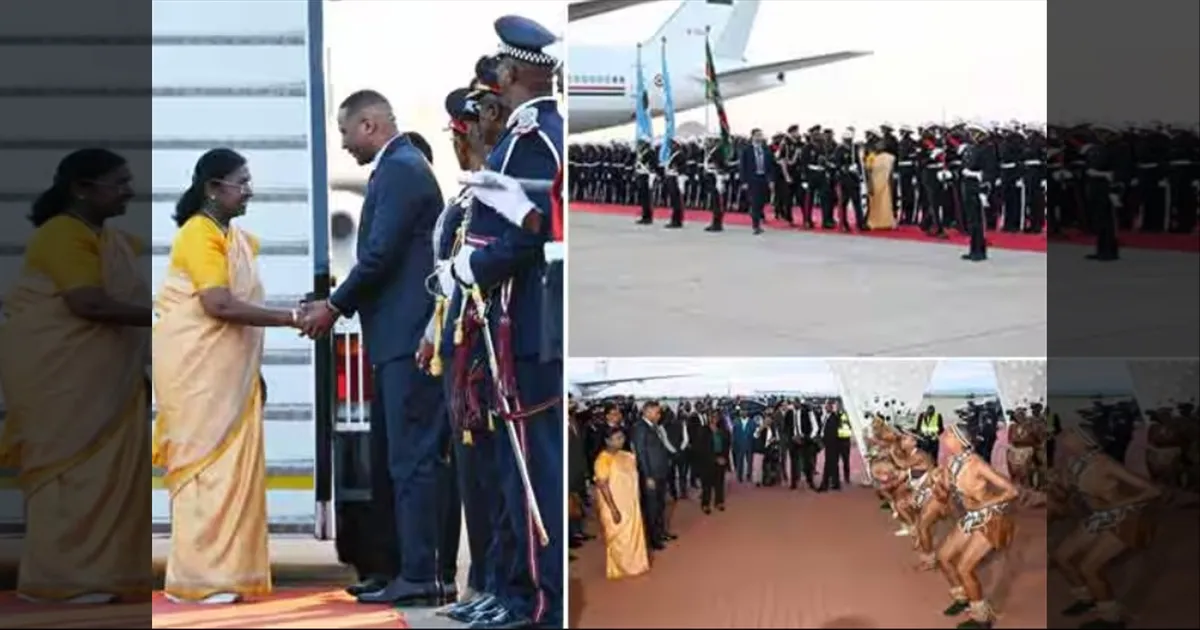 ஆப்ரிக்க நாடுகளில் 6 நாள் சுற்றுப்பயணம்!! போட்ஸ்வானா சென்ற முர்முவுக்கு உற்சாக வரவேற்பு!!