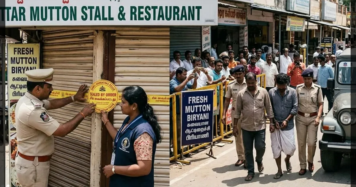 ஆட்டிறைச்சி கேட்டவர்களுக்கு மாட்டிறைச்சி பரிமாறிய உணவகம்!! வாடிக்கையாளர்கள் அதிர்ச்சி! பாயந்தது நடவடிக்கை!
