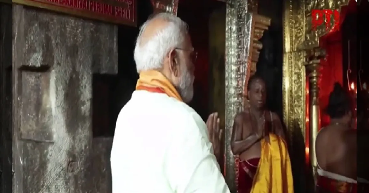 திருப்பரங்குன்றம் கோவிலில் பிரதமர் மோடி வழிபாடு! தீபத்தூண் சர்ச்சைக்கு பின் மதுரைக்கு வருகை!