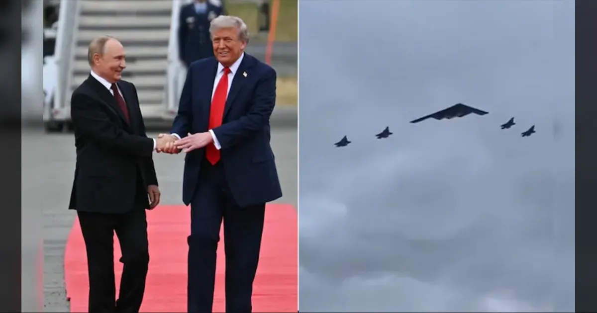 B2 Bombers fly!! தலைக்கு மேல் பறந்த போர் விமானங்கள்!! ட்ரம்ப் வரவேற்பால் ஷாக்கான புடின்..