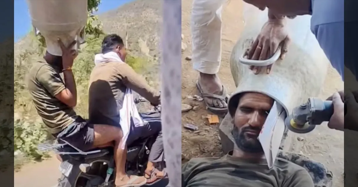 பால் கேனில் சிக்கிய தலை! மணிக்கணக்கில் நீடித்த அவஸ்தை!! ராஜஸ்தான் இளைஞரை பத்திரமாக மீட்ட மக்கள்! 