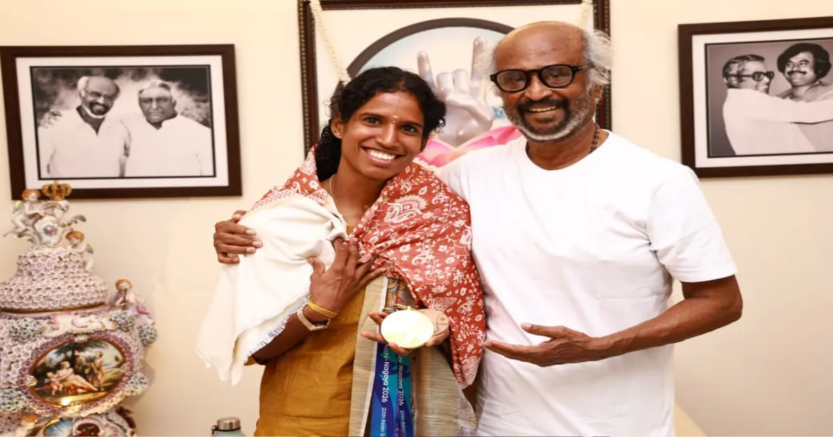 தமிழகத்திற்கு பெருமை தேடித்தந்த தடகள நாயகி! வித்யா ராம்ராஜை நேரில் அழைத்து பாராட்டிய சூப்பர் ஸ்டார் ரஜினி!