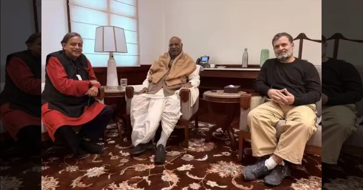 உடைந்த உறவை ஒட்டு போட்ட சசி தரூர்! கார்கே, ராகுல் காந்தியை நேரில் சந்தித்து இணக்கம்!