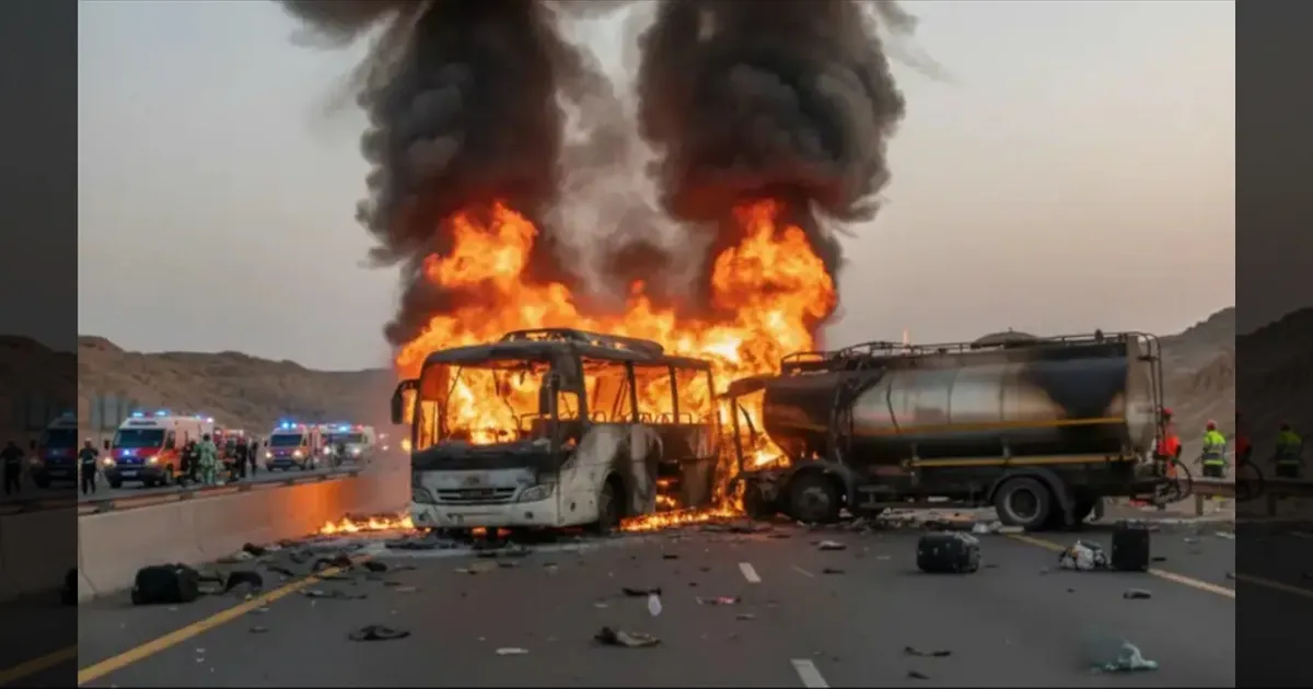 தீயில் கருகிய பஸ்! எங்களை உடனே சவுதிக்கு அனுப்புங்க!!! விபத்தில் 7 பேரை இழந்த உறவினர்கள் கதறல்!!