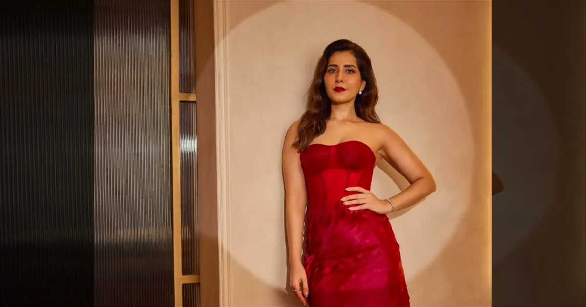 cinema-raashi-khanna-latest-red-dress-photoshoot-tamilcinema