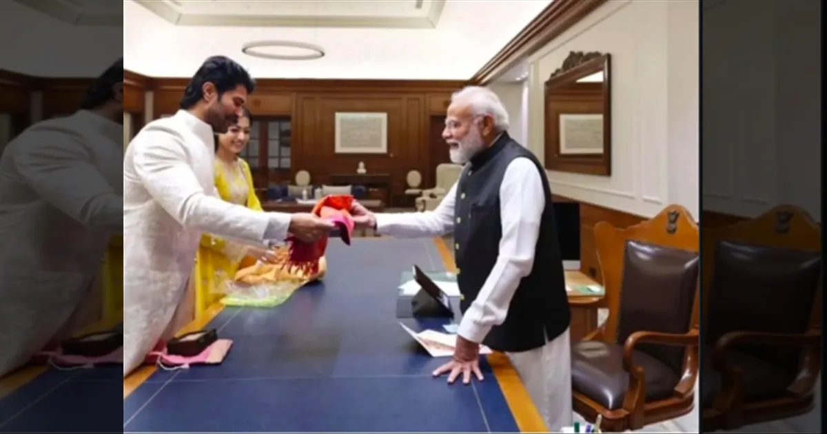 வாழ்த்து சொன்னவரை மறக்க முடியுமோ..! திருமணம் முடிந்த கையுடன் பிரதமரை பார்த்து ஆசி பெற்ற விஜய் - ராஷ்மிகா..!  