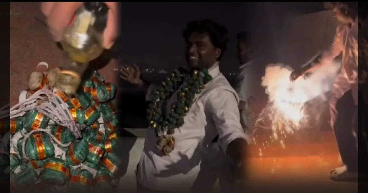 ஆட்டோபாம் மாலை... பெட்ரோல் ஊற்றி பட்டாசு வெடித்து அட்ராசிட்டி... லாடம் கட்டிய போலீஸ்...!