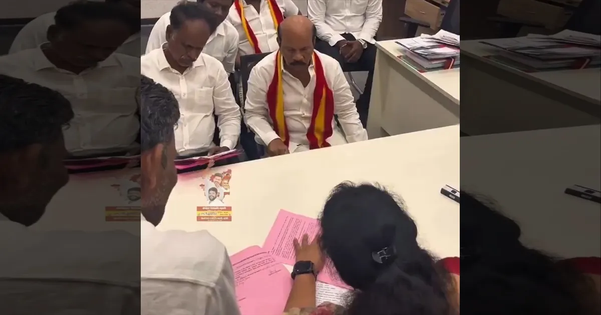 முதல்வரை எதிர்த்து..! தவெக வி.எஸ்.பாபு வேட்பு மனுத் தாக்கல்..!!