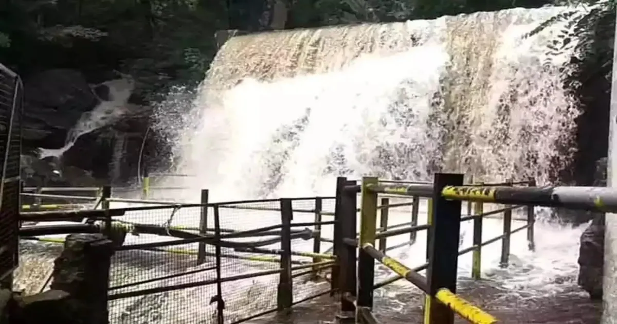 சீறிப்பாயும் மேகமலை அருவி... 13வது நாளாக சுற்றுலா பயணிகளுக்கு தடை விதிப்பு...!