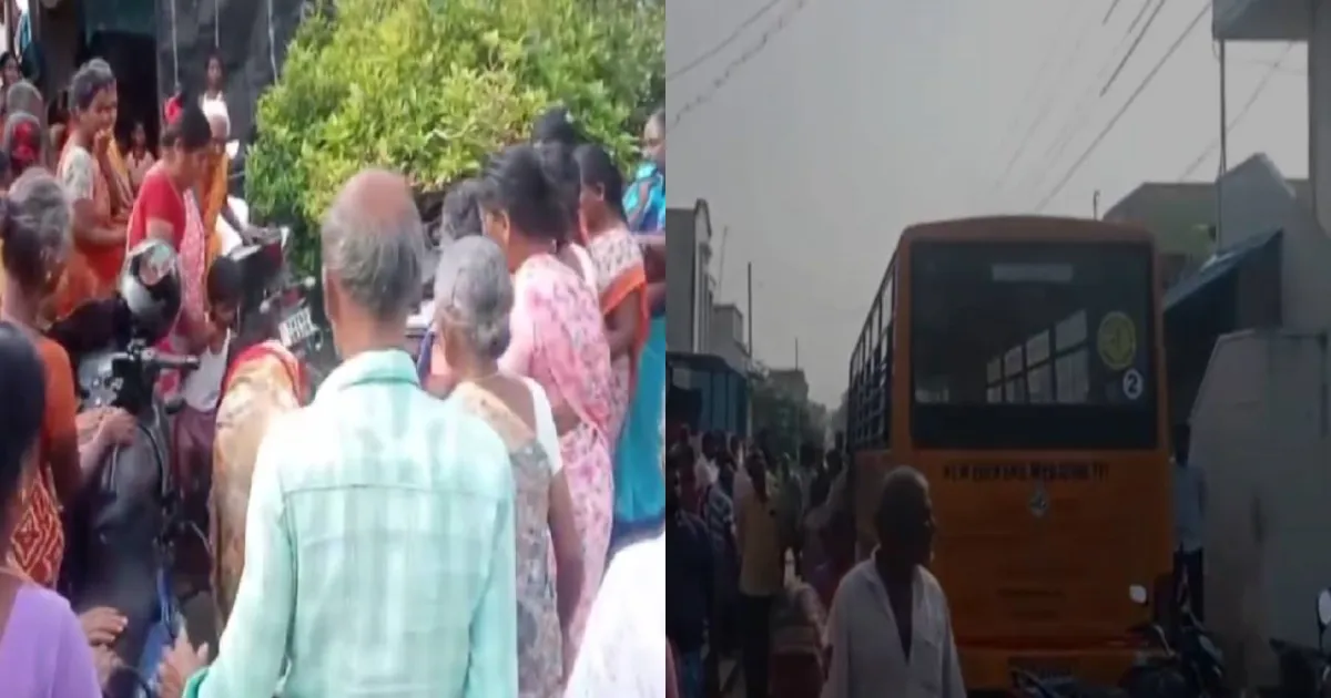 திருத்தணியில் சோகம்! பள்ளிப் பேருந்தில் சிக்கி 2 வயது குழந்தை பலி - பெற்றோர் கதறல்!