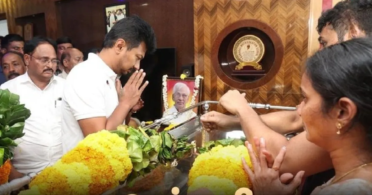 திரையுலகின் துணிச்சலான குரலை இழந்துவிட்டோம்! மறைந்த தயாரிப்பாளர் கே. ராஜன் உடலுக்கு உதயநிதி ஸ்டாலின் நேரில் அஞ்சலி!