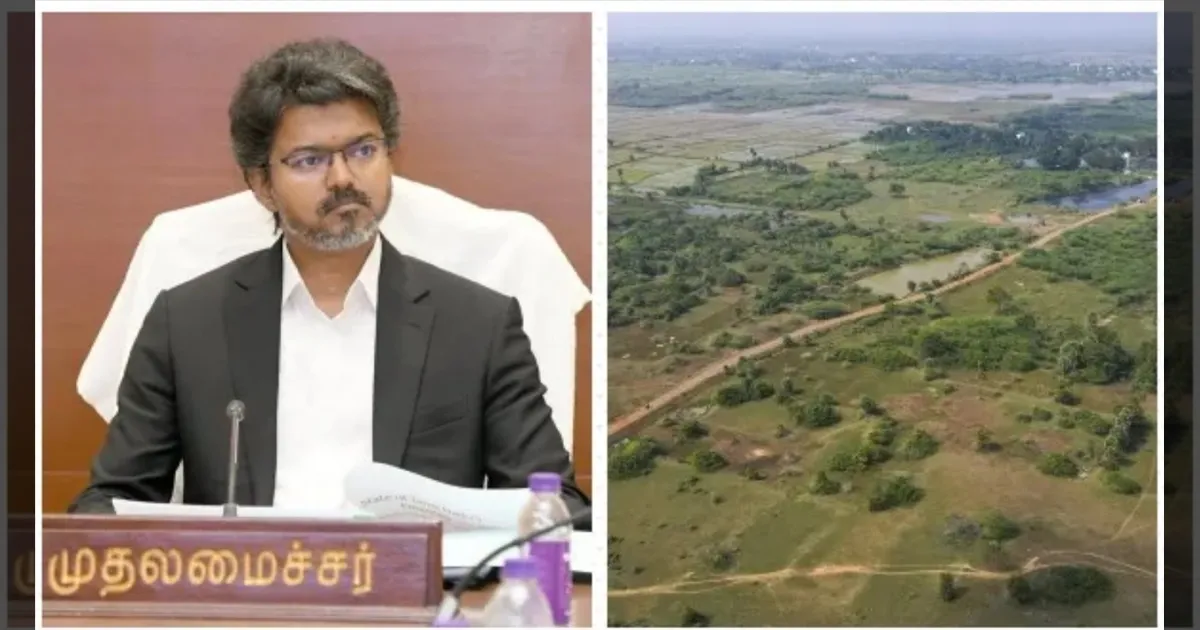 பரந்தூர் விமான நிலைய பணிகள் நிறுத்தம்!! சிக்சர் மேல் சிக்சர் அடிக்கும் முதல்வர் விஜய்!! சிப்கார் அமைக்க திட்டம்?