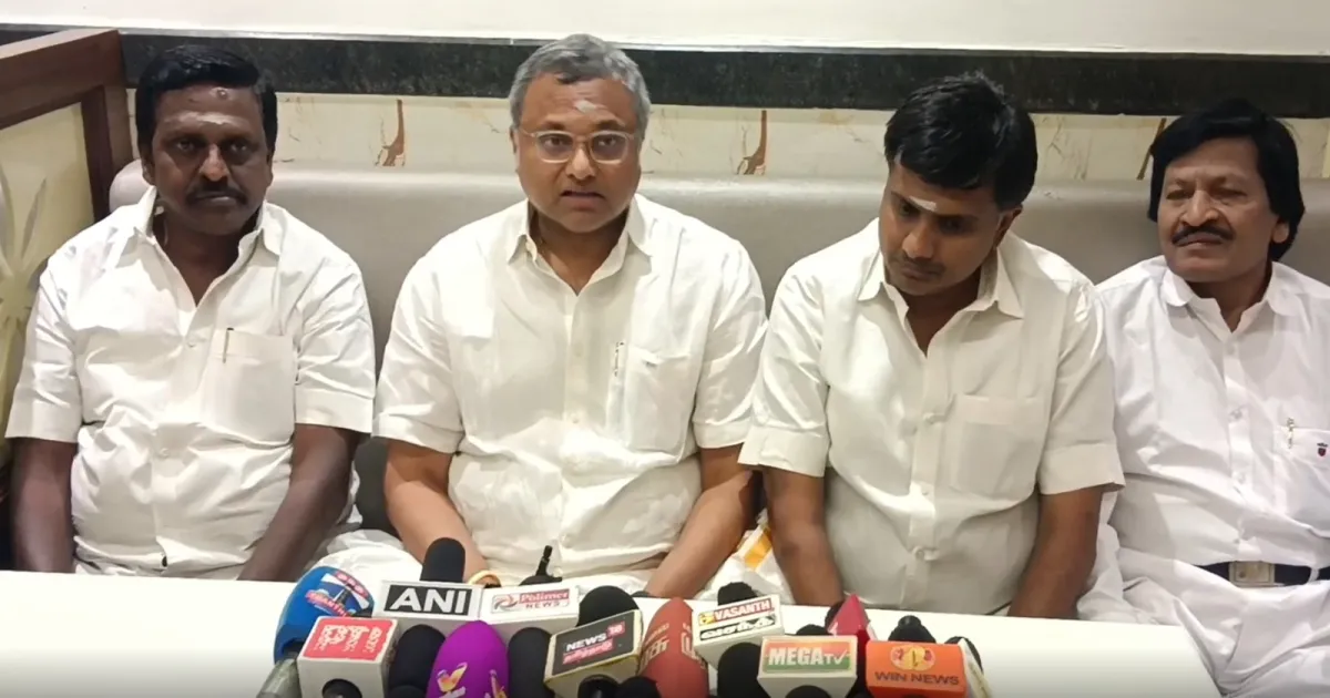 பாஜகவால் அதிமுகவின் வாக்கு வங்கி சிதையும்!  காஞ்சிபுரத்தில் கார்த்தி சிதம்பரம் எம்பி பேட்டி!