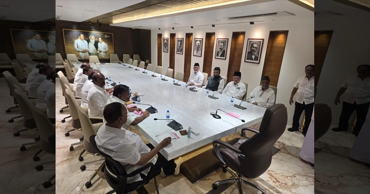 திமுக கூட்டணியில் தொகுதிப் பங்கீடு தொடக்கம்: அண்ணா அறிவாலயத்தில் ஐ.யூ.எம்.எல் உடன் இன்று பேச்சுவார்த்தை!